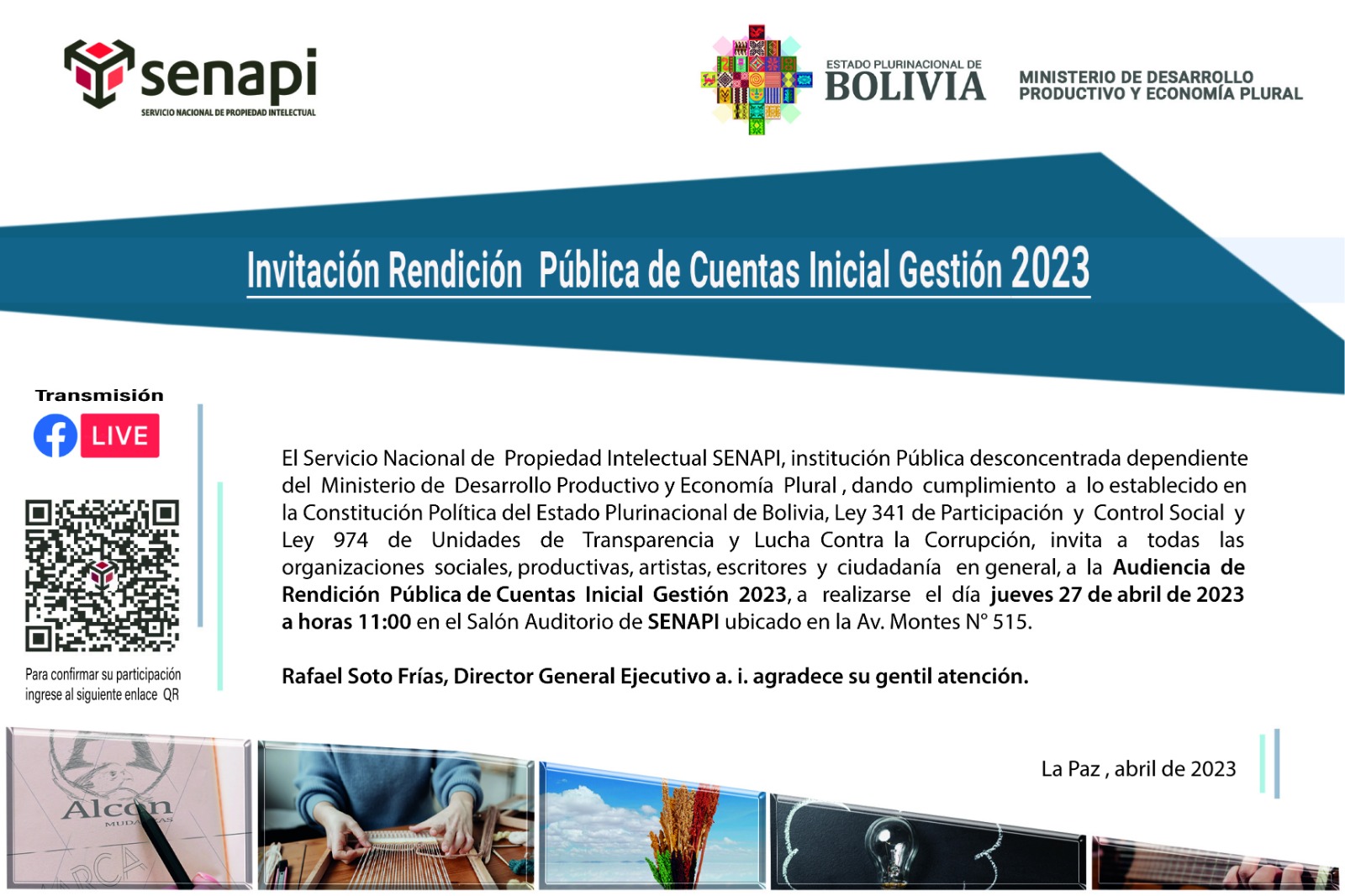 Rendición Pública de Cuentas Inicial Gestión 2023