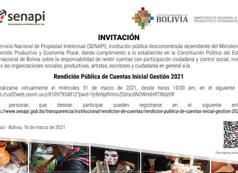 Rendición Pública de Cuentas Inicial Gestión 2021