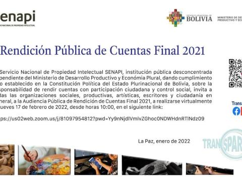Rendición Pública de Cuentas Final Gestión 2021