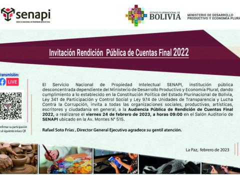 Rendición Pública de Cuentas Final Gestión 2022
